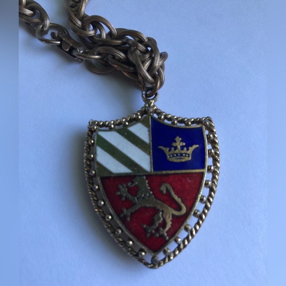 Vintage gold coat of arms crest shield charm bracelet
